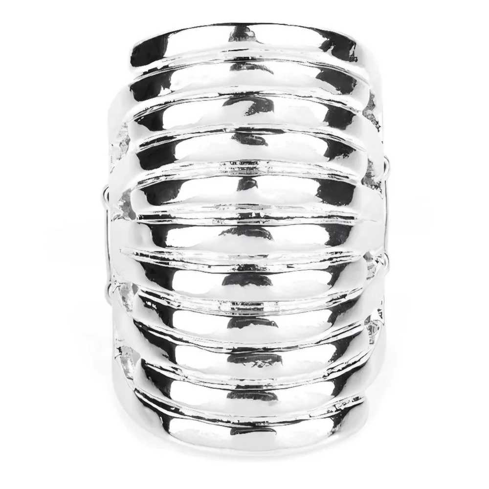 Imperial Glory Oversized Silver Stacking Illusion Cocktail Ring Fashion Jewelry